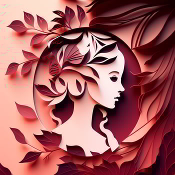 beauty woman wallpaper paper cut style photo