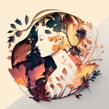 beauty woman wallpaper paper cut style photo