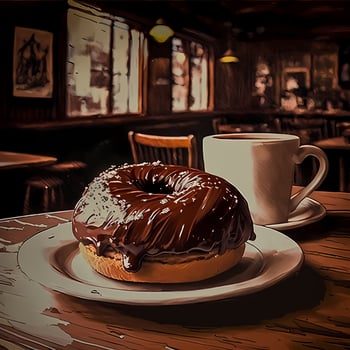 donut illustration aesthetic photo