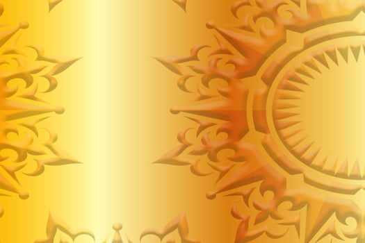 Modern Mandala art backgrounds.Design template page.3D mandala abstract illustration with Brownish yellow Background download photo