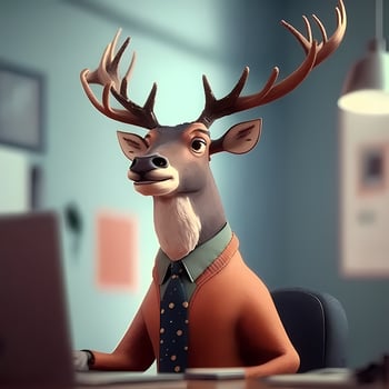 deer businessman illustration photo