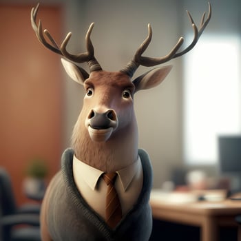 deer businessman illustration photo