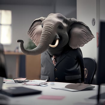 elephant businessman illustration photo
