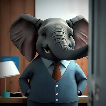 elephant businessman illustration photo