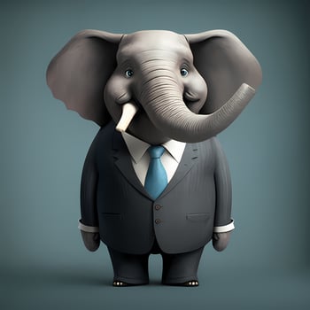 elephant businessman illustration photo