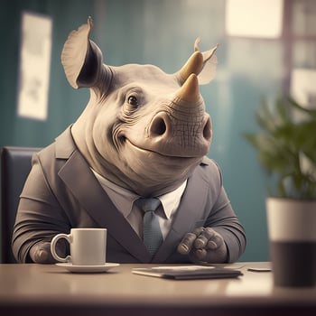 rhinoceros businessman illustration photo