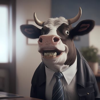 cow businessman illustration photo