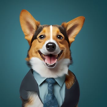 dog businessman illustration photo
