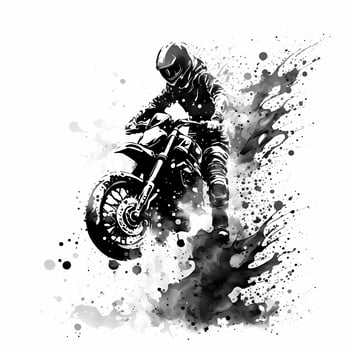 motorcycle black and white photo