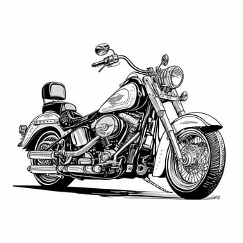 harley davidson black and white photo
