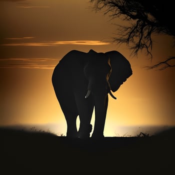 elephant silhouette aesthetic photo