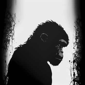 monkey silhouette aesthetic photo
