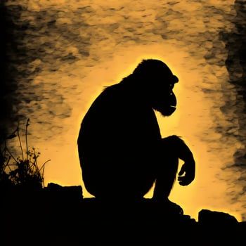 monkey silhouette aesthetic photo
