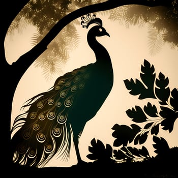 peacoock silhouette aesthetic photo