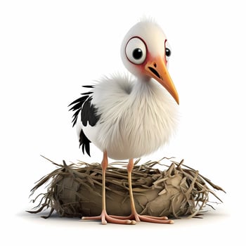 stork illustration aesthetic photo