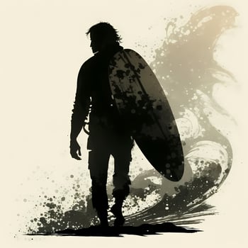 surfer silhouette aesthetic photo