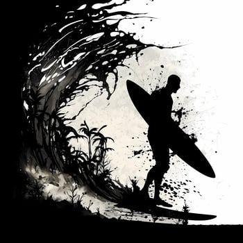 surfer silhouette aesthetic photo
