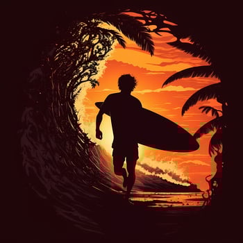 surfer silhouette aesthetic photo