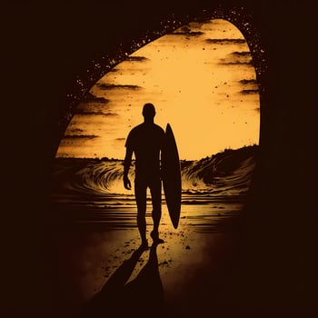 surfer silhouette aesthetic photo