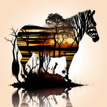 zebra silhouette aesthetic photo