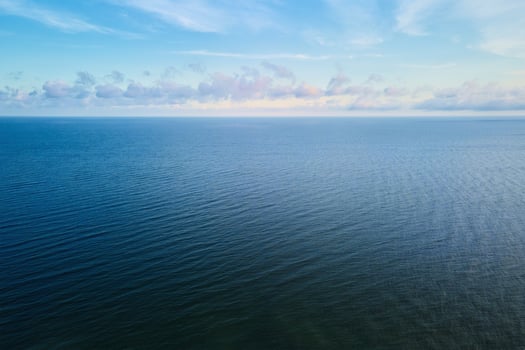 Top view of water surface of Baltic sea with calm waves photo