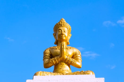 Buddha statue ,Angel in  temple thai Northern Thailand photo