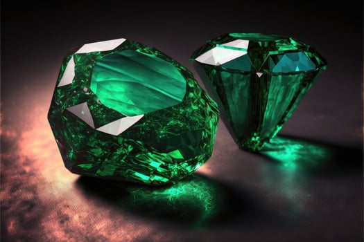 Emerald gems. Jewelry made with gemstones for banner, designer, jewelry shop. photo