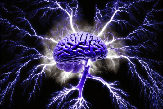 Stress or neuron on the brain. Neurology concept. photo