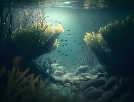 beautiful underwater scenery, underwater background wallpaper, photo