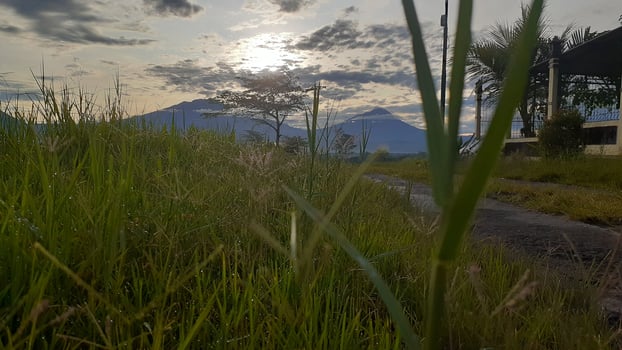 Sunrise between two mountains photo