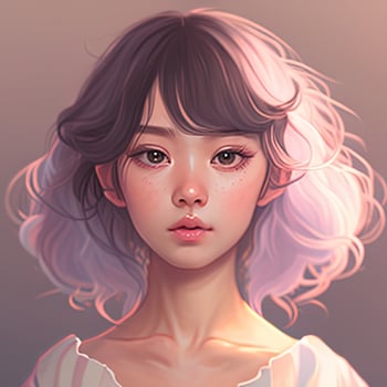 Asian girl anime avatar. Ai art photo