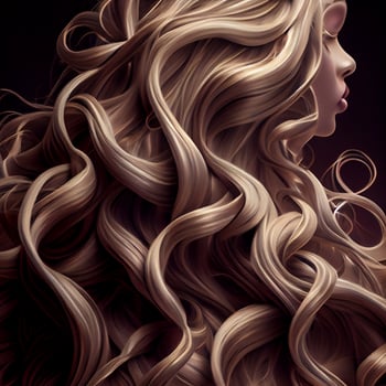Beautiful Long Curly Hair background. Illustration photo