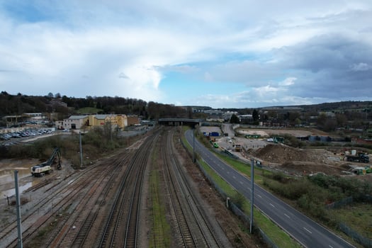 Low Angle View of Luton Town of England During Cloudy Sunset. Image Was Captured on 24-March-2023 at Centre of Luton City of UK. photo