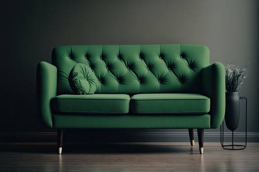 Green Sofa in Modern Interior Design. Illustration photo