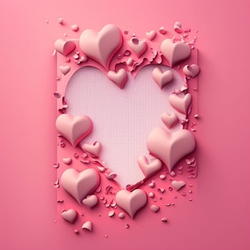 Pink hearts patterned on pink background, valentine's day. photo