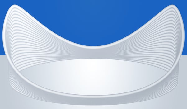 3D rendering off-white modern curved display exhibition space background photo