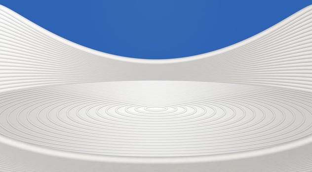 3D rendering off-white modern curved display exhibition space background photo