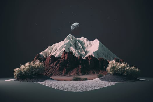 minimal surreal mountain landscape. Background for branding. Illustration photo