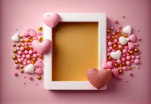 Pink Valentines Day Greeting Card Love Background. Illustration photo
