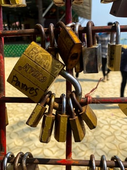 A couple of locks that say mystic on it photo