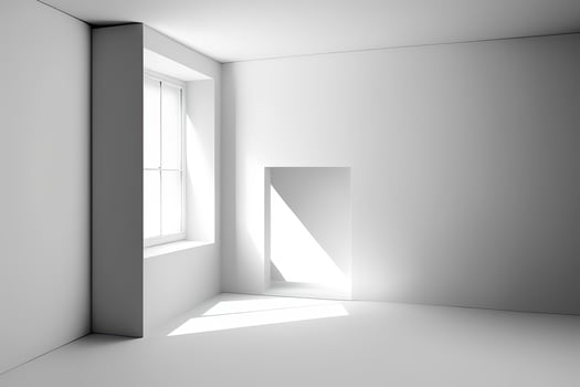Empty white corner. Abstract studio background for product. Illustration photo