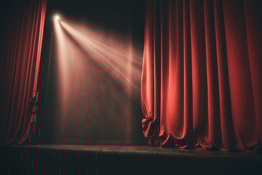 theater stage red curtains Show Spotlight. Illustration photo