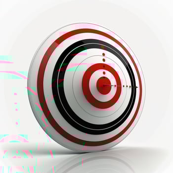 Target with white background. Digital illustration AI photo
