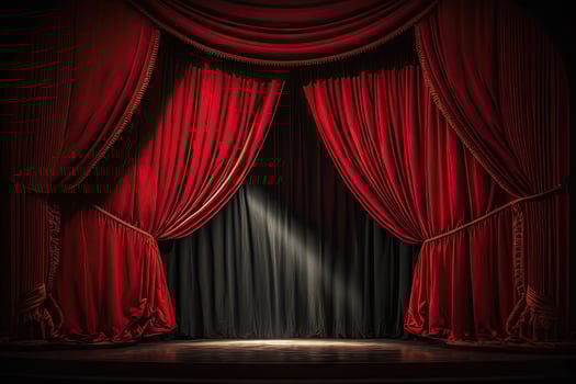 theater stage red curtains Show Spotlight. Illustration photo