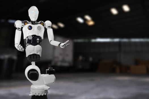 Arm Robot AI manufacture Box product Object for manufacturing industry technology Product export and import of future For Products, food, cosmetics, apparel warehouse mechanical future technology photo