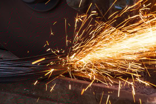The sparkle of  Metal cutting machine at work photo