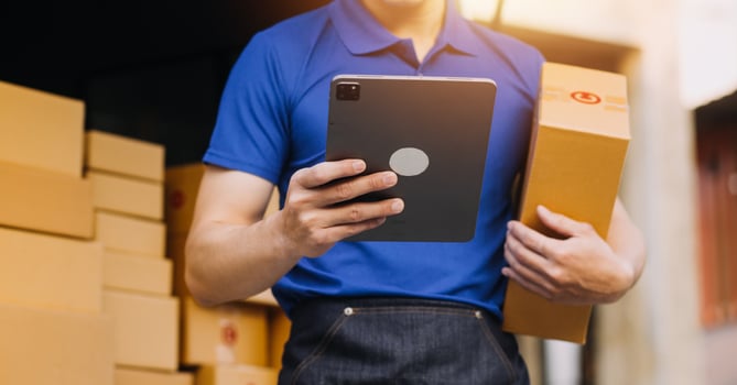 Business woman start up small business entrepreneur SME success .freelance woman working at home with Online Parcel delivery. SME and packaging deliveryconcept photo