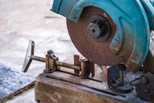 Metal cutting machine at work photo