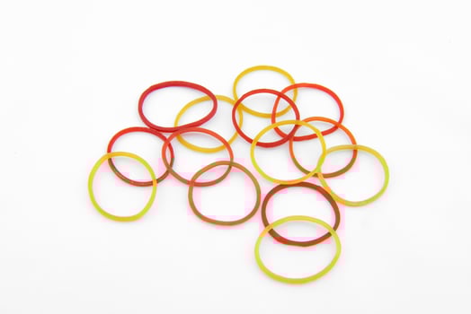 red and yellow plastic band photo