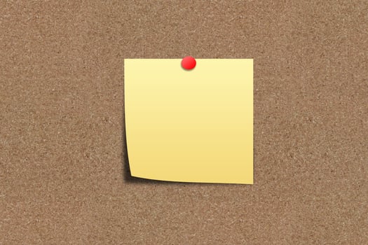 Note paper on sand board photo